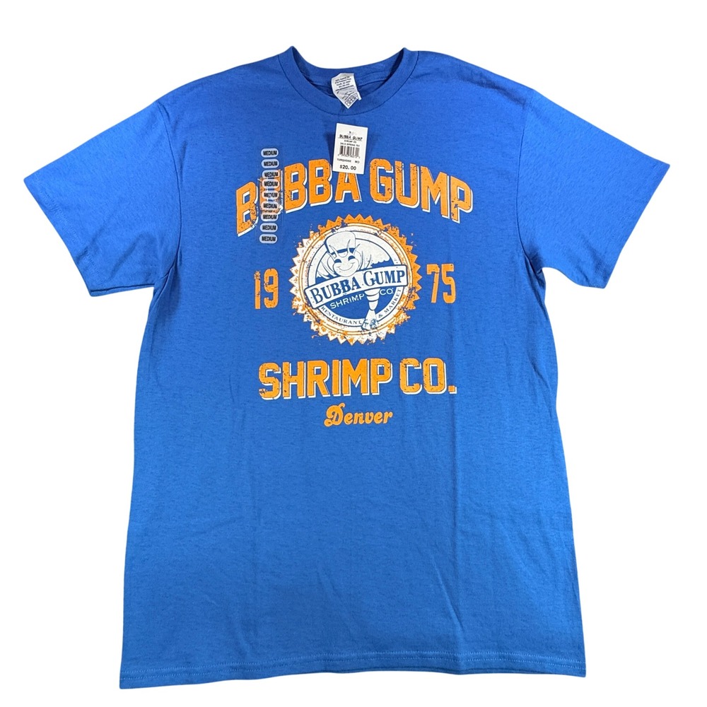 Bubba Gump Shrimp Co Denver T Shirt‎ Mens Medium Blue Graphic Tee NWT Tourist